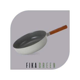 Neoflam FIKA Green 26cm Wok with Glass Lid