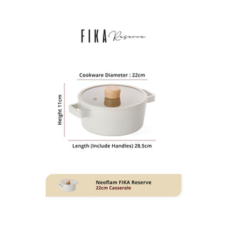 Neoflam Fika Reserve 22cm Casserole with Glass Lid