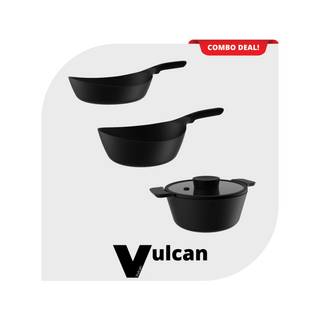 Neoflam Vulcan 24cm Casserole + Vulcan 24cm Frypan + Vulcan 28cm Wok Set
