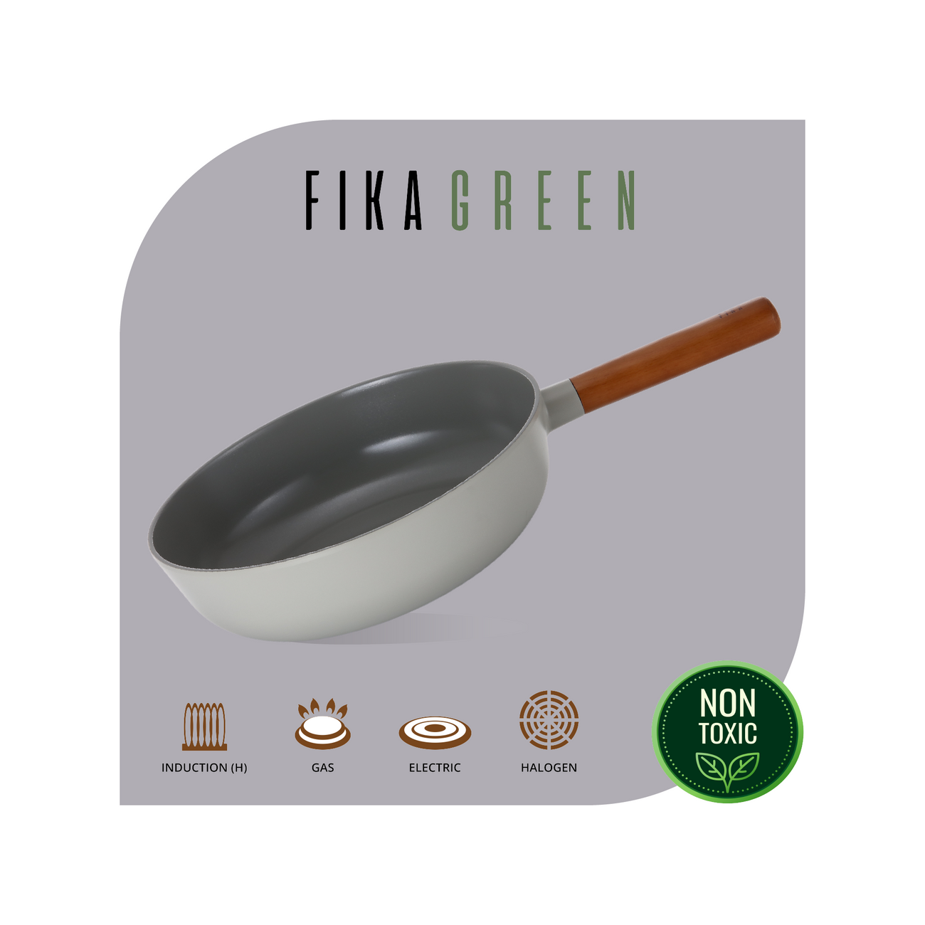 Neoflam FIKA Green 26cm Wok with Glass Lid – Neoflam Malaysia