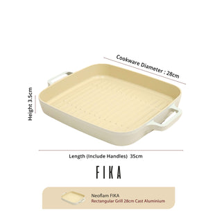 Neoflam FIKA Rectangular Grill 28cm Cast Aluminium