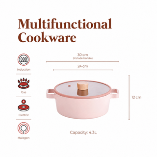 Neoflam FIKA Pink 24cm Casserole